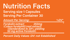 Forskolin Pure 20% Extract, 250mg Capsules,Weight Loss Supplement