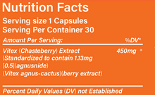 Load image into Gallery viewer, Vitex Chasteberry Extract/Agnus Castus 900 mg Capsules Chaste Berry Made in USA