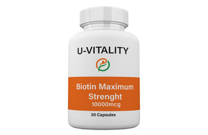 Biotin Vitamins Capsules 10 000 mcg, High potency for Hair, Skin, Nails