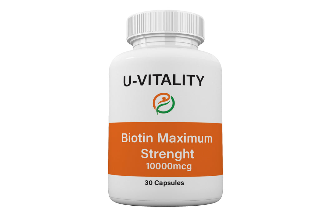 Biotin Vitamins Capsules 10 000 mcg, High potency for Hair, Skin, Nails