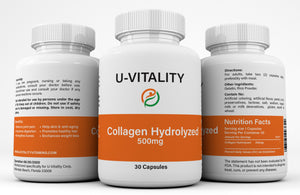 Collagen Hydrolyzed 500mg in Capsules, Anti Aging, Protect Best hair, skin, nails