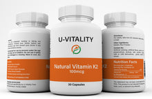 Load image into Gallery viewer, Natural Vitamin K2 100 mcg Capsules FRESH Made In USA