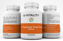 Load image into Gallery viewer, L Tyrosine 500mg Free Form, Chronic Fatigue Depression, Made in USA, Free Shipping