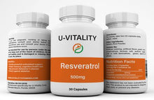 Load image into Gallery viewer, Resveratrol 500 mg Capsules, red wine extract Antioxidant, Heart Health, Anti Aging